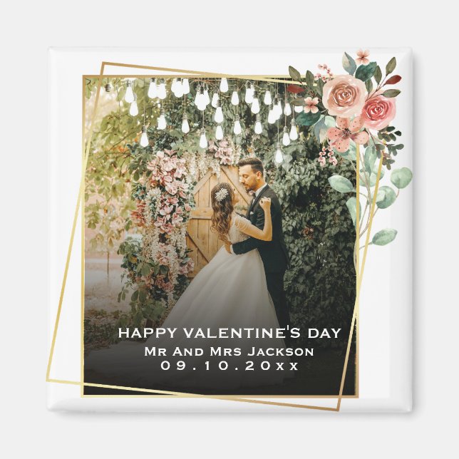 Classy Elegant Couple Photo Simple Love Quote Text Magnet (Front)
