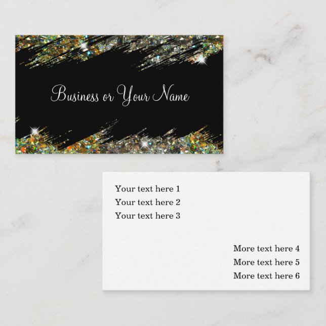 Classy Elegant Crystal Bling Business Cards (Front/Back)