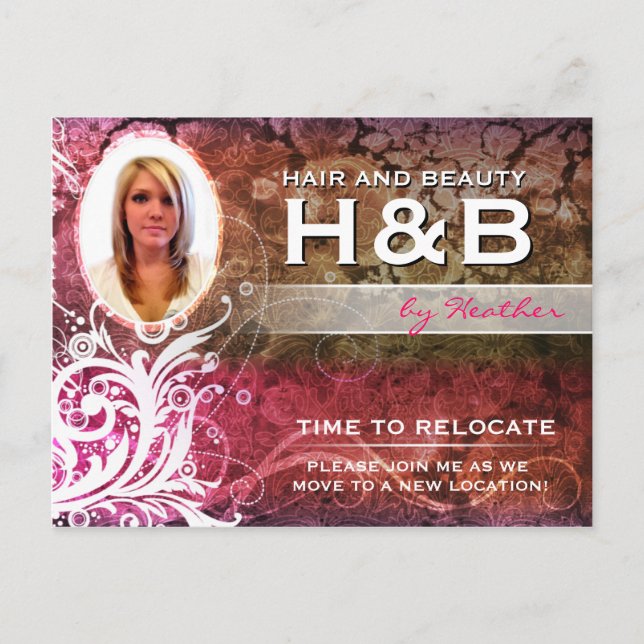 Classy & Elegant Flourish Salon/Stylist Postcard (Front)