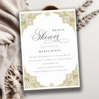 Classy Elegant Gold Art Deco Ornate Bridal Shower
