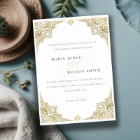 Classy Elegant Gold Art Deco Ornate Vow Renewal
