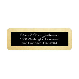 Classy Elegant Gold Foil & Black Return Address