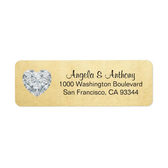 Classy Elegant Gold Foil Wedding Return Address (Front)