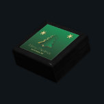 Classy Elegant Gold Green Christmas Tree Gift Box<br><div class="desc">Classy elegant Christmas illustration featuring a simple clean green Christmas tree with golden snowflakes. This paper art design is modern,  festive,  minimalist and professional.</div>