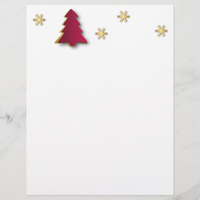 Classy Elegant Gold Red Christmas Tree (Front)