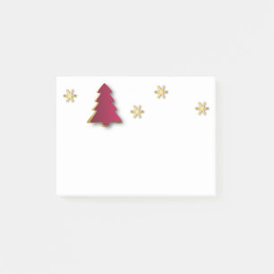Classy Elegant Gold Red Christmas Tree Post-it Notes