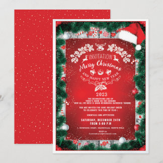 Classy Elegant Holiday Christmas Invitation