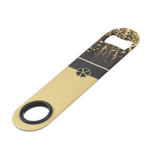 Classy Elegant Irish Shamrock ,Faux Gold Confetti