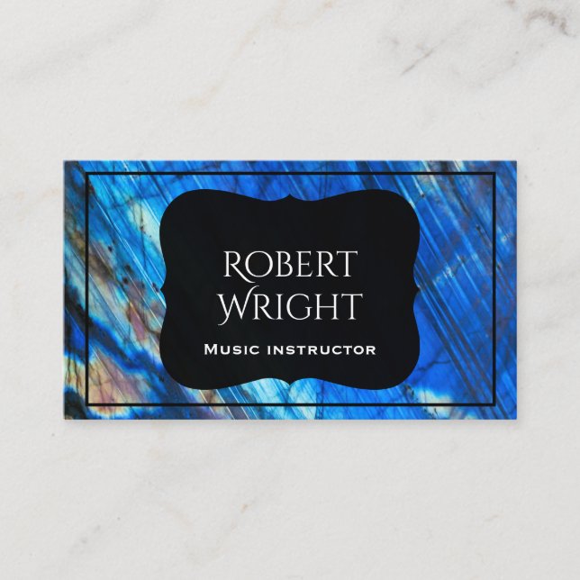 Classy Elegant Labradorite Business Card (Front)