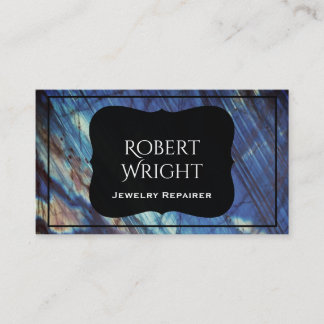 Classy Elegant Labradorite dark blue Business Card