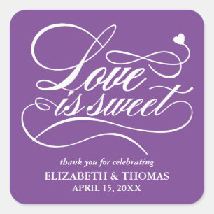 CLASSY ELEGANT LOVE IS SWEET WEDDING STICKERS