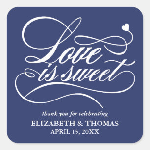 CLASSY ELEGANT LOVE IS SWEET WEDDING STICKERS