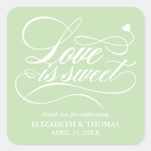 CLASSY ELEGANT LOVE IS SWEET WEDDING STICKERS