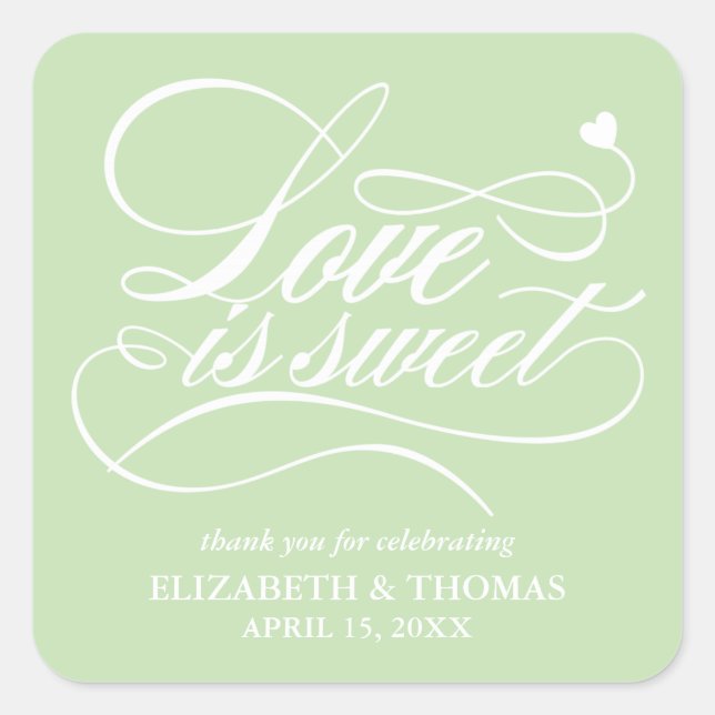 CLASSY ELEGANT LOVE IS SWEET WEDDING STICKERS (Front)
