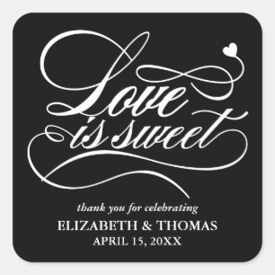 CLASSY ELEGANT LOVE IS SWEET WEDDING STICKERS