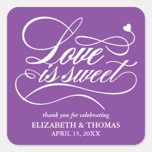 CLASSY ELEGANT LOVE IS SWEET WEDDING STICKERS