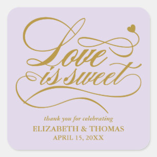 CLASSY ELEGANT LOVE IS SWEET WEDDING STICKERS