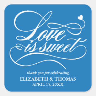 CLASSY ELEGANT LOVE IS SWEET WEDDING STICKERS