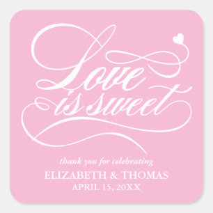 CLASSY ELEGANT LOVE IS SWEET WEDDING STICKERS