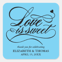 CLASSY ELEGANT LOVE IS SWEET WEDDING STICKERS