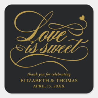 CLASSY ELEGANT LOVE IS SWEET WEDDING STICKERS