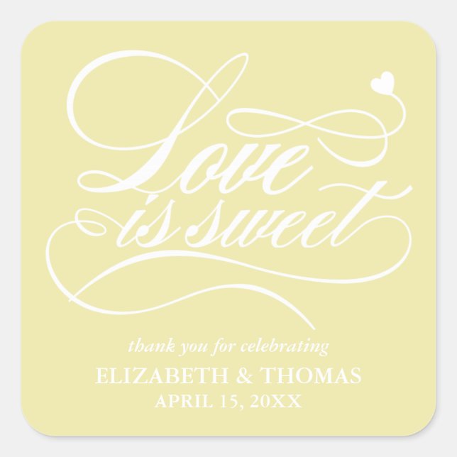 CLASSY ELEGANT LOVE IS SWEET WEDDING STICKERS (Front)
