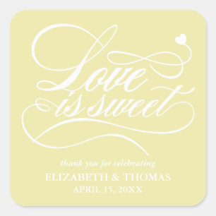 CLASSY ELEGANT LOVE IS SWEET WEDDING STICKERS