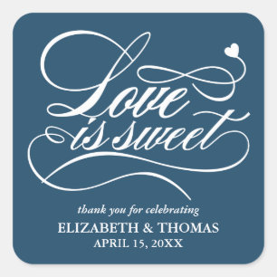 CLASSY ELEGANT LOVE IS SWEET WEDDING STICKERS
