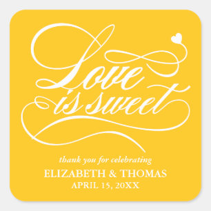 CLASSY ELEGANT LOVE IS SWEET WEDDING STICKERS