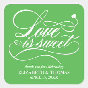 CLASSY ELEGANT LOVE IS SWEET WEDDING STICKERS