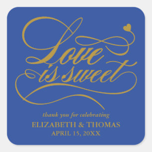 CLASSY ELEGANT LOVE IS SWEET WEDDING STICKERS