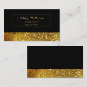 Classy Elegant Luxury Black & Gold Glitter Business Card
