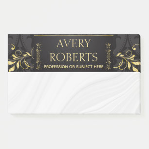 Classy Elegant Luxury Floral black gold damask Post-it Notes