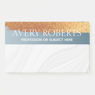 Classy Elegant Luxury steel blue gold stripe Post-it Notes