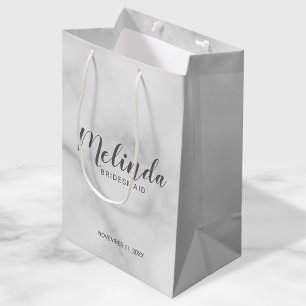 Classy Elegant Marble Personalised Bridesmaids Medium Gift Bag