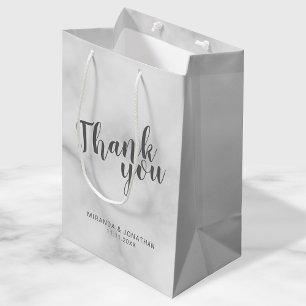 Classy Elegant Marble Wedding Favour Medium Gift Bag
