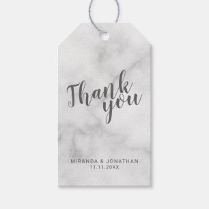 Classy Elegant Marble Wedding Favour Thank You Gift Tags
