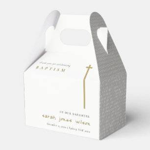 Classy Elegant Minimal Gold Typography Baptism Favour Box