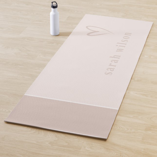 Classy Elegant Minimal Simple Blush Pink Heart  Yoga Mat (In Situ)
