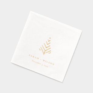 Classy Elegant Minimal Simple Tree Wedding Foil Napkins