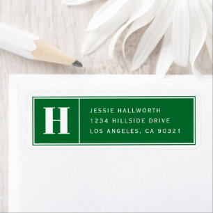 Classy Elegant Modern Dark Green Return Address