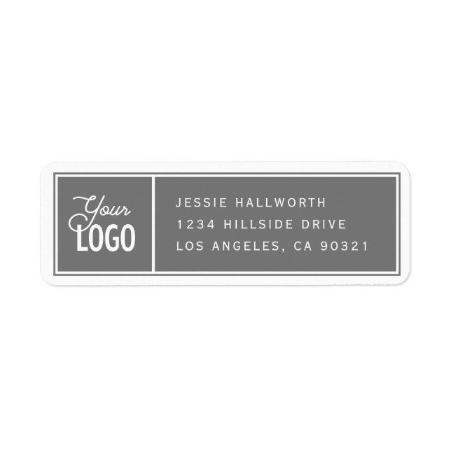 Classy Elegant Modern Grey Return Address (Front)