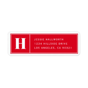Classy Elegant Modern Red Return Address