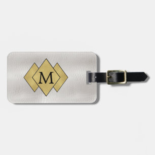 Classy Elegant Personalised Faux White Leather Lug Luggage Tag