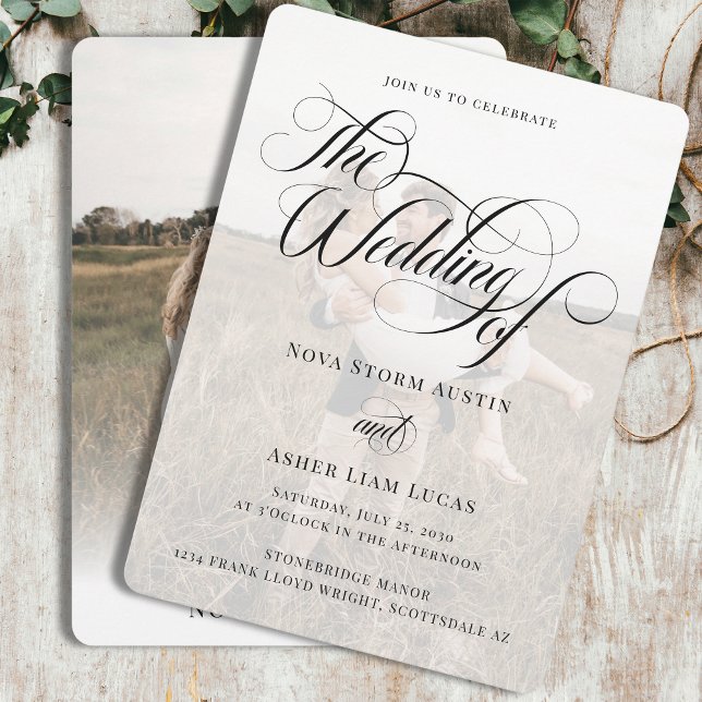 Classy Elegant Photo Overlay QR Code Wedding Invitation (Creator Uploaded)