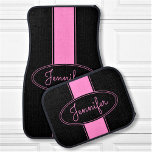 Classy Elegant Pink Black Custom Name Personalised Car Mat<br><div class="desc">Add a name, and easily create your personalised car floor mats. Click EDIT DESIGN to change the background colour. You can TRANSFER this DESIGN on other Zazzle products and adjust it to fit most of the Zazzle items. Standard Studio designs are made in high-resolution graphics for a professional print. Thank...</div>