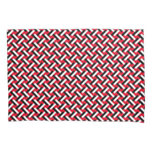 Classy & Elegant Red Art Deco Herringbone Pattern Pillowcase