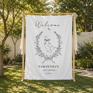 Classy Elegant silly goose baby shower backdrop Tapestry