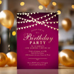 Classy Elegant String Lights 60th Birthday Party Foil Invitation Postcard<br><div class="desc">A classy and elegant 60th birthday party invitation featuring string lights printed in either gold foil, silver foil or bronze foil. If you're looking for a formal birthday party invitation for a night-time celebration, this design with hanging fairy lights will be ideal. You can customise all of the text online...</div>