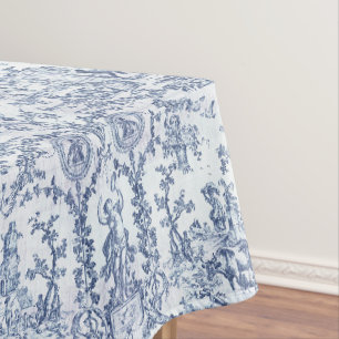 Classy Elegant Vintage Blue French Country Toile Tablecloth
